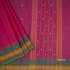 Chettinad Cotton Hot Pink Saree With Small Buttas And Temple Border With Blouse 03