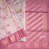 Raw Silk Light Pink Floral Printed Saree With Zari Border