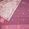 Raw Silk Light Pink Floral Printed Saree With Zari Border