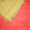 Vaazhai Naar Olive Green Saree With Thread Buttas And Contrast Pallu