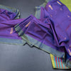 Vaazhai Naar Purple Saree With Thread Buttas And Contrast Pallu 02
