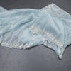 Organza Sky Blue Saree With Embellishment Work