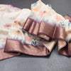 Kota Cream Floral Printed Saree With Zari Border