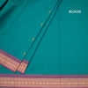Chettinad Cotton Peacock Green Saree With Thread Buttas And Thread Border