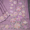 Semi Raw Silk Lavender Zari Checked Saree And Embroidered Border 02