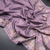 Semi Raw Silk Lavender Zari Checked Saree And Embroidered Border 02