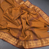 Kanchi Cotton Golden Brown Saree With Zari Buttas And Zari Border - Kumaran Silks