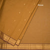 Kanchi Cotton Golden Brown Saree With Zari Buttas And Rettapet Border 02