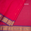 Kanchi Cotton Hot Pink Saree With Thread Buttas And Temple Border