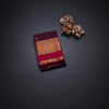 Kanchi Cotton Dark Pink Saree With Zari Buttas And Zari Border