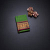 Kanchi Cotton Parrot Green Saree With Thread Buttas And Zari Border