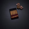 Kanchi Cotton Black Saree With Zari Buttas And Zari Border