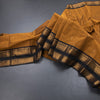 Kanchi Cotton Golden Brown Saree With Zari Buttas And Rettapet Border