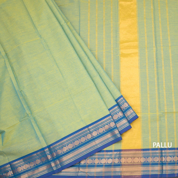 Kanchi Cotton Shot Colour Plain Saree And Zari Border