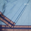 Kanchi Cotton Light Blue Plain Saree And Rettapet Border