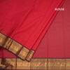 Kanchi Cotton Red Plain Saree And Zari Border