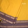 Kanchi Cotton Yellow Plain Saree With Two Colour Border