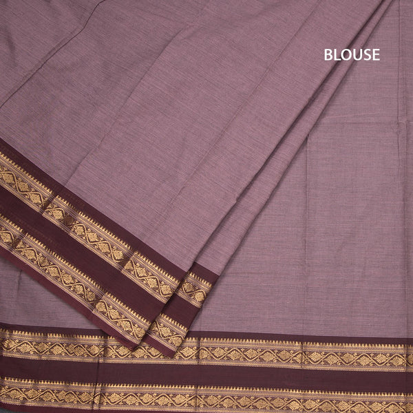 Kanchi Cotton Thulian Pink Plain Saree And Rettapet Border