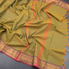 Kanchi Cotton Shot Colour Saree With Zari Buttas And Zari Border - Kumaran Silks