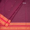 Kanchi Cotton Dark Pink Saree With Zari Buttas And Zari Border 02