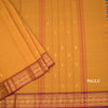 Kanchi Cotton Mustard Saree With Zari Buttas And Zari Border
