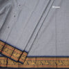 Kanchi Cotton Grey Saree With Thread Buttas And Temple Border