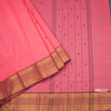 Kanchi Cotton Rose Pink Saree With Thread Buttas And Zari Border