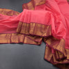 Kanchi Cotton Rose Pink Saree With Thread Buttas And Zari Border