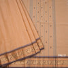 Kanchi Cotton Brown Saree With Thread Buttas And Temple Border