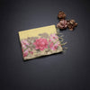 Linen Yellow Zari Stripes Saree And Thread Embroidered Border
