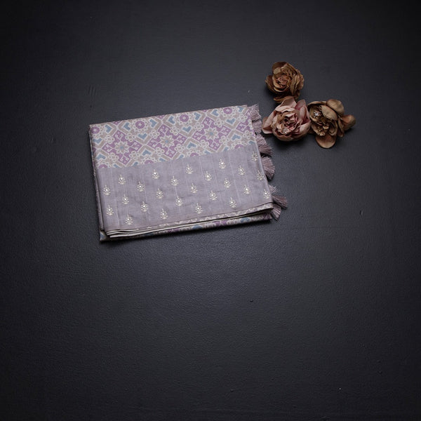 Raw Silk Multi Colour Printed Saree With Thread Border 02