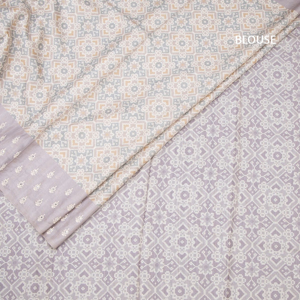 Raw Silk Multi Colour Printed Saree With Thread Border 04