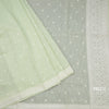 Semi Linen Pista Green Thread Work Saree