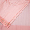 Tussar Peach Saree With Stone Buttas And Thread Border