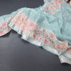 Kota Powder Blue Saree With Thread Buttas And Printed With Zari Border