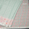 Kota Mint Green Saree With Thread Buttas And Printed With Zari Border