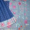 Kota Ink Blue Saree With Thread Buttas And Printed Border
