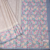 Tussar Light Brown Saree With Thread Buttas And Printed Border 03