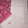 Tussar Wine Floral Printed Saree And Zari Checks Border