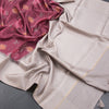 Tussar Wine Floral Printed Saree And Zari Checks Border - Kumaran Silks