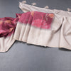 Tussar Wine Floral Printed Saree And Zari Checks Border