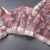 Kota Dark Brown Floral Printed Saree And Zari Border