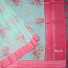 Kota Turquiose Blue Floral Printed Saree And Zari Border