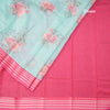 Kota Turquiose Blue Floral Printed Saree And Zari Border