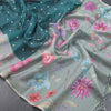 Kota Dark Green Saree With Thread Buttas And Printed Border - Kumaran Silks