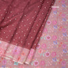 Kota Maroon Saree With Thread Buttas And Printed Border