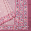 Raw Silk Peach Saree With Thread Buttas And Printed Border