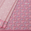 Raw Silk Peach Saree With Thread Buttas And Printed Border