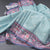 Raw Silk Powder Blue Saree With Thread Buttas And Printed Border