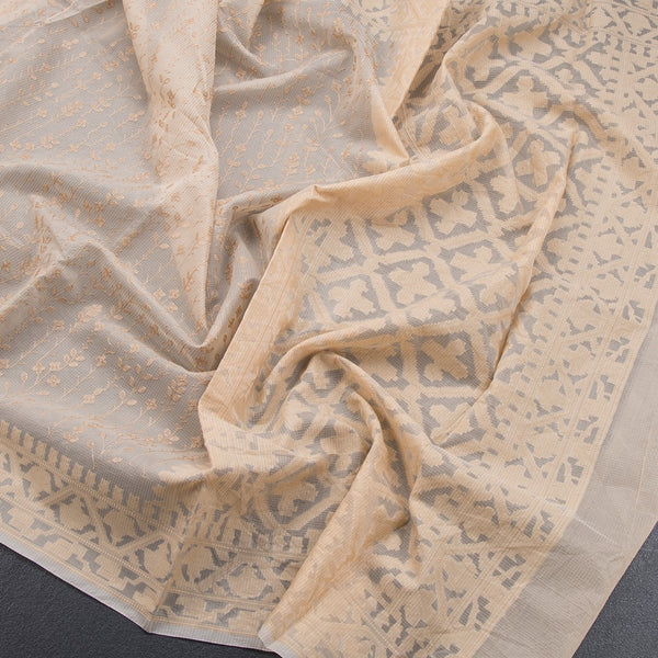 Kota Sandal Floral Thread Work Saree - Kumaran Silks